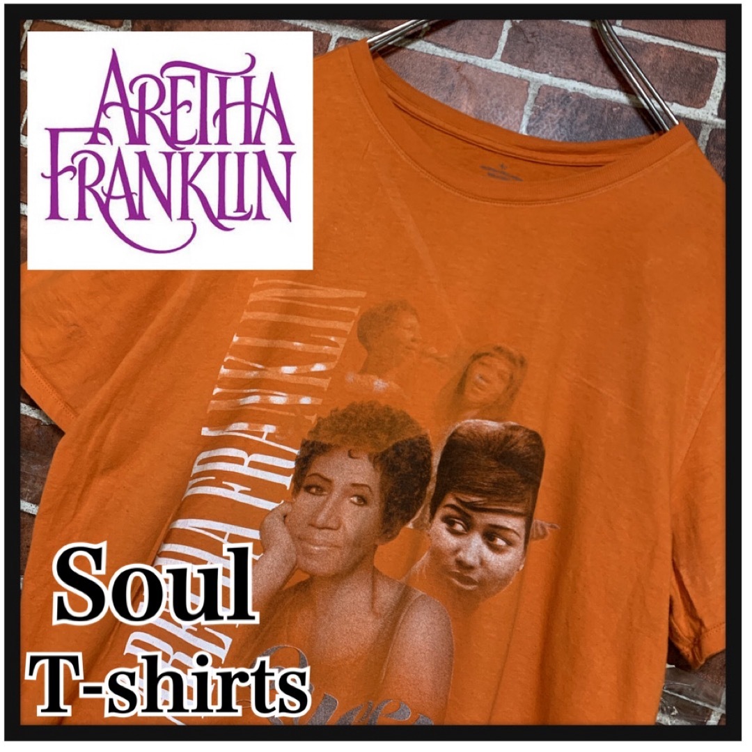 MUSIC TEE(ミュージックティー)のARETHA FRANKLIN★アレサフラックリン☆SOUL★バンドTシャツ古着 メンズのトップス(Tシャツ/カットソー(半袖/袖なし))の商品写真