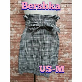 ベルシュカ(Bershka)のBershka ベルシュカ チェック柄 ハイウエスト ミニスカート グレー (ミニスカート)