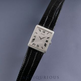 PIAGET - PIAGET ピアジェ RECTANGULAR CASE レクタンギュラーケース 9152 手巻き Cal.9P2 WG 革 グレー文字盤