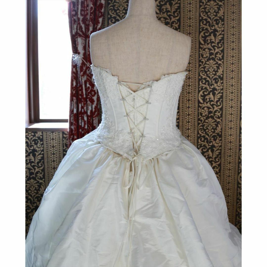 2WAYデザイン高級ウエディングドレス7号9号11号S~Lサイズ編み上げ調節可能 レディースのフォーマル/ドレス(ウェディングドレス)の商品写真