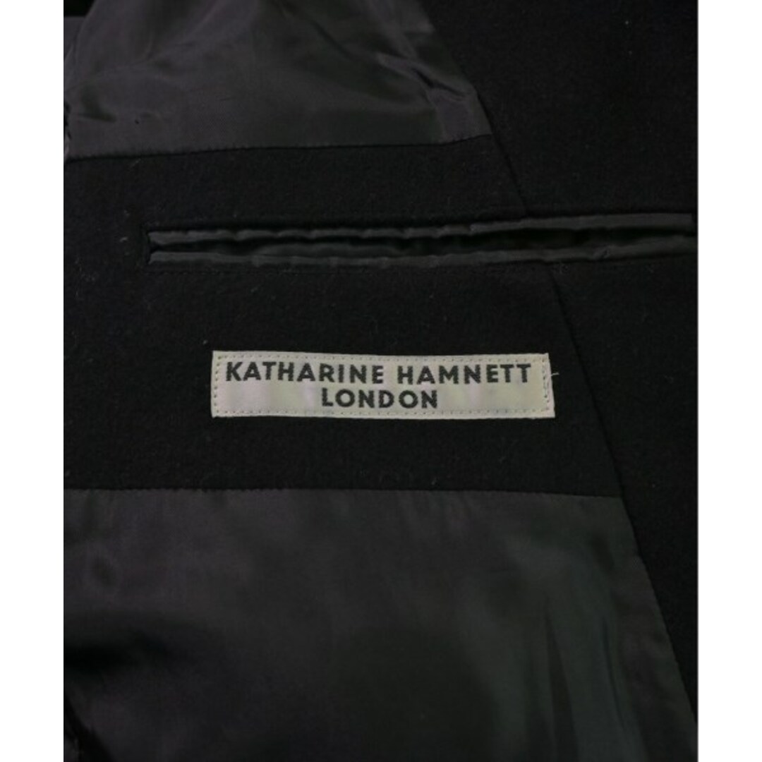 KATHARINE HAMNETT(キャサリンハムネット)のKATHARINE HAMNETT チェスターコート L 黒 【古着】【中古】 メンズのジャケット/アウター(チェスターコート)の商品写真