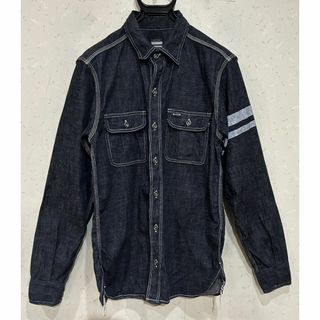 モモタロウジーンズ(MOMOTARO JEANS)の＊桃太郎ジーンズ 出陣 インディゴ 濃紺 メタルボタン デニムワークシャツ 40(シャツ)