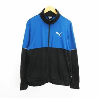 プーマ(PUMA)のプーマ ジャージ ジャケット 長袖 切替 L ブラック×ブルー スポーツウェア(その他)