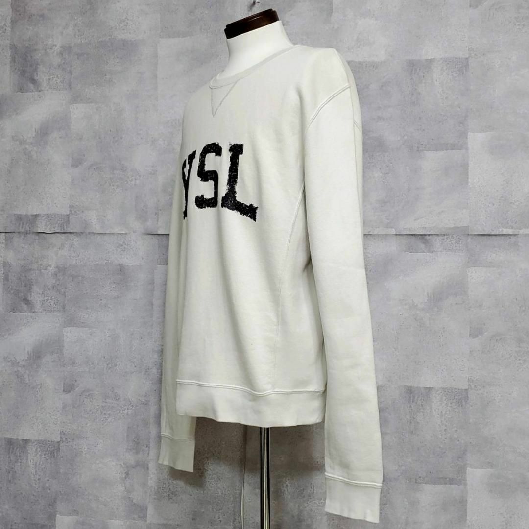 Saint Laurent(サンローラン)の極美品 XL サンローラン コットン100 ロゴ トレーナー 白系 イタリア製 メンズのトップス(Tシャツ/カットソー(七分/長袖))の商品写真