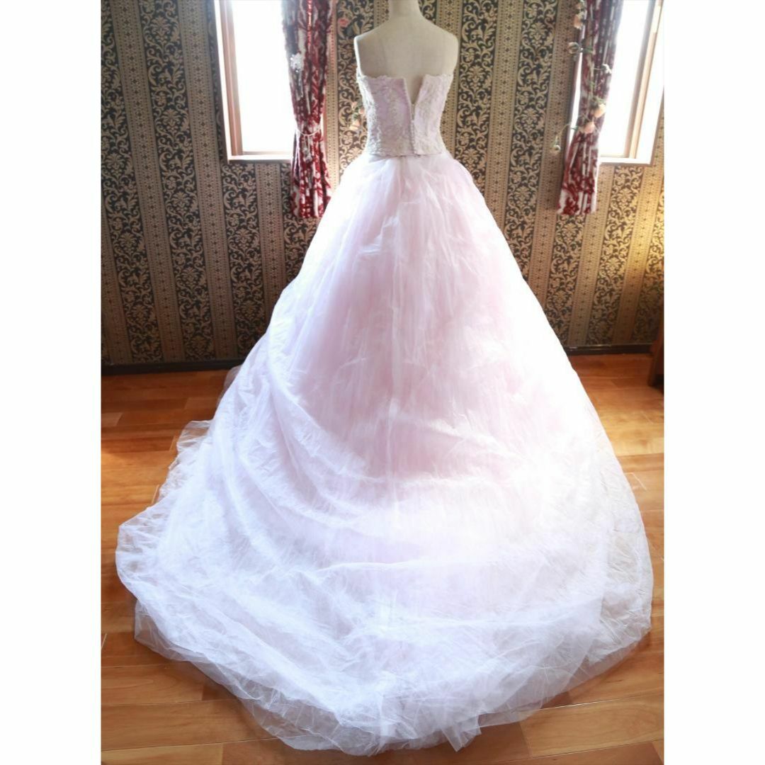 セパレートのバスト小さめウエディングドレス7号サイズピンクカラードレス レディースのフォーマル/ドレス(ウェディングドレス)の商品写真