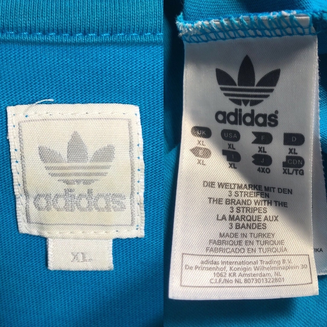 Originals（adidas）(オリジナルス)の希少4XL⭐️00s adidas シャドービッグトレファイルロゴTシャツ 青黄 メンズのトップス(Tシャツ/カットソー(半袖/袖なし))の商品写真