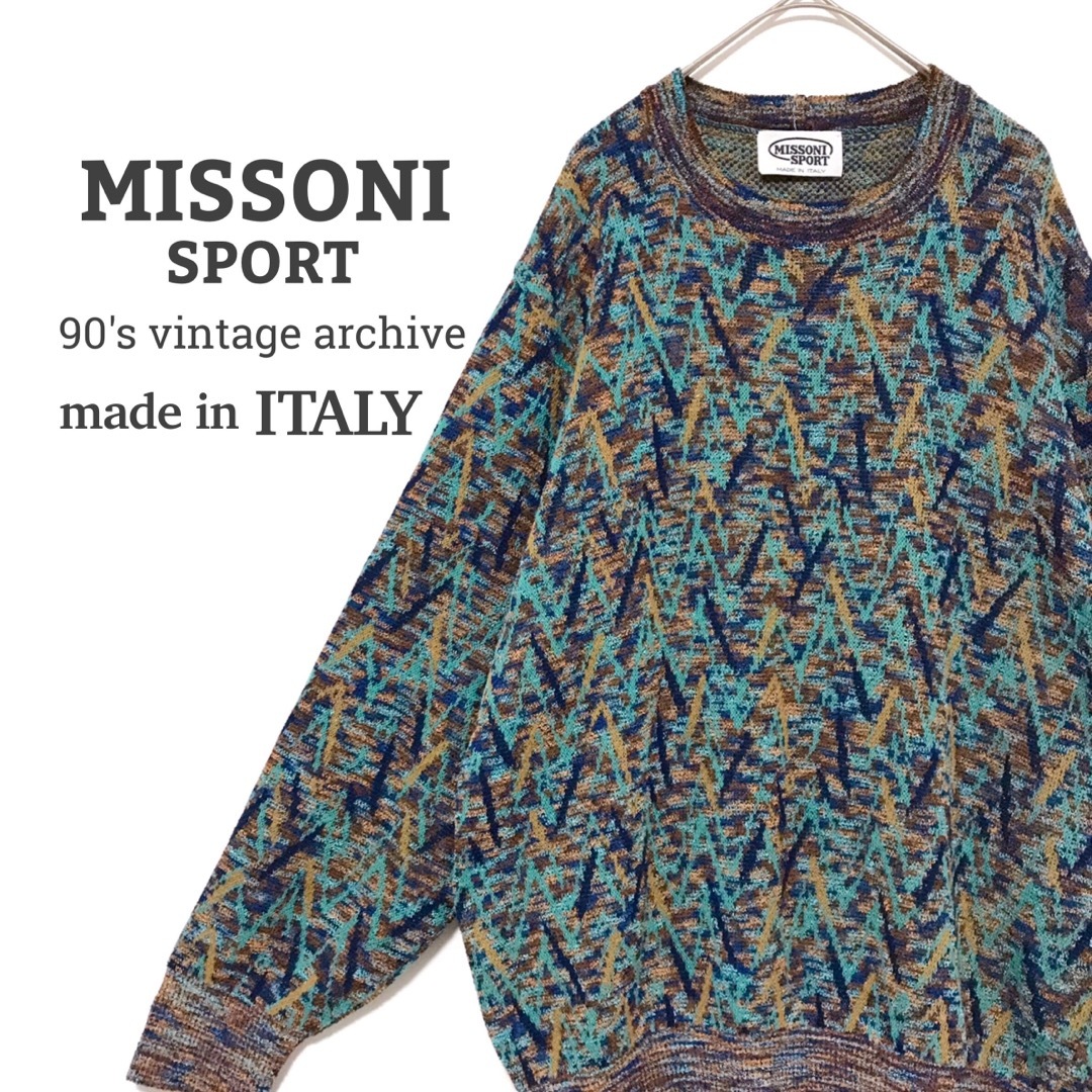 MISSONI(ミッソーニ)のミッソーニスポーツ 90's オーバーサイズプルオーバー ニット クルーネック メンズのトップス(ニット/セーター)の商品写真