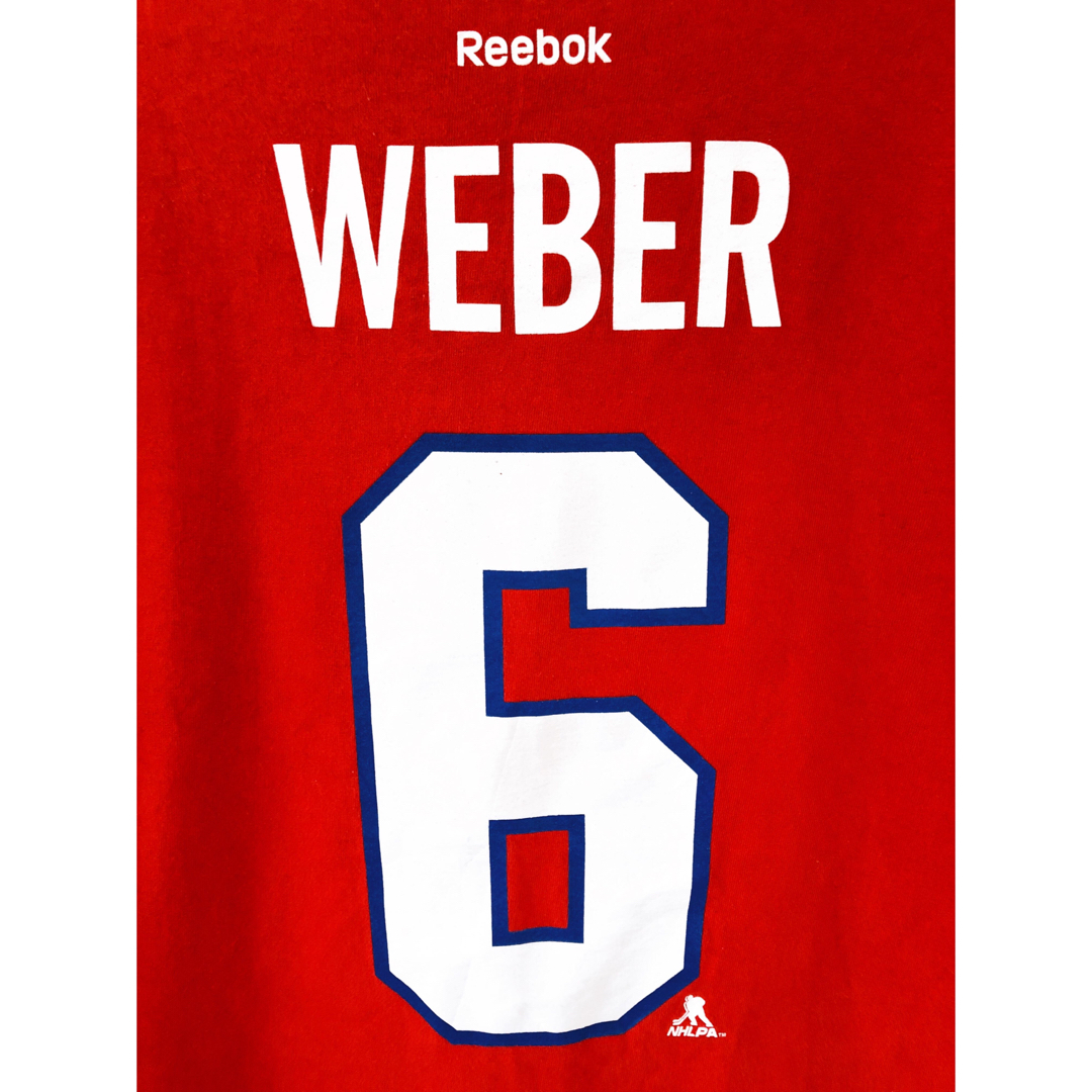 Reebok(リーボック)のNHL　カナディアンズ 　 Weber　6　Ｔシャツ　S　赤　USA古着 メンズのトップス(Tシャツ/カットソー(半袖/袖なし))の商品写真