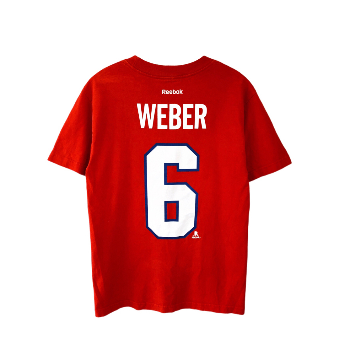 Reebok(リーボック)のNHL　カナディアンズ 　 Weber　6　Ｔシャツ　S　赤　USA古着 メンズのトップス(Tシャツ/カットソー(半袖/袖なし))の商品写真