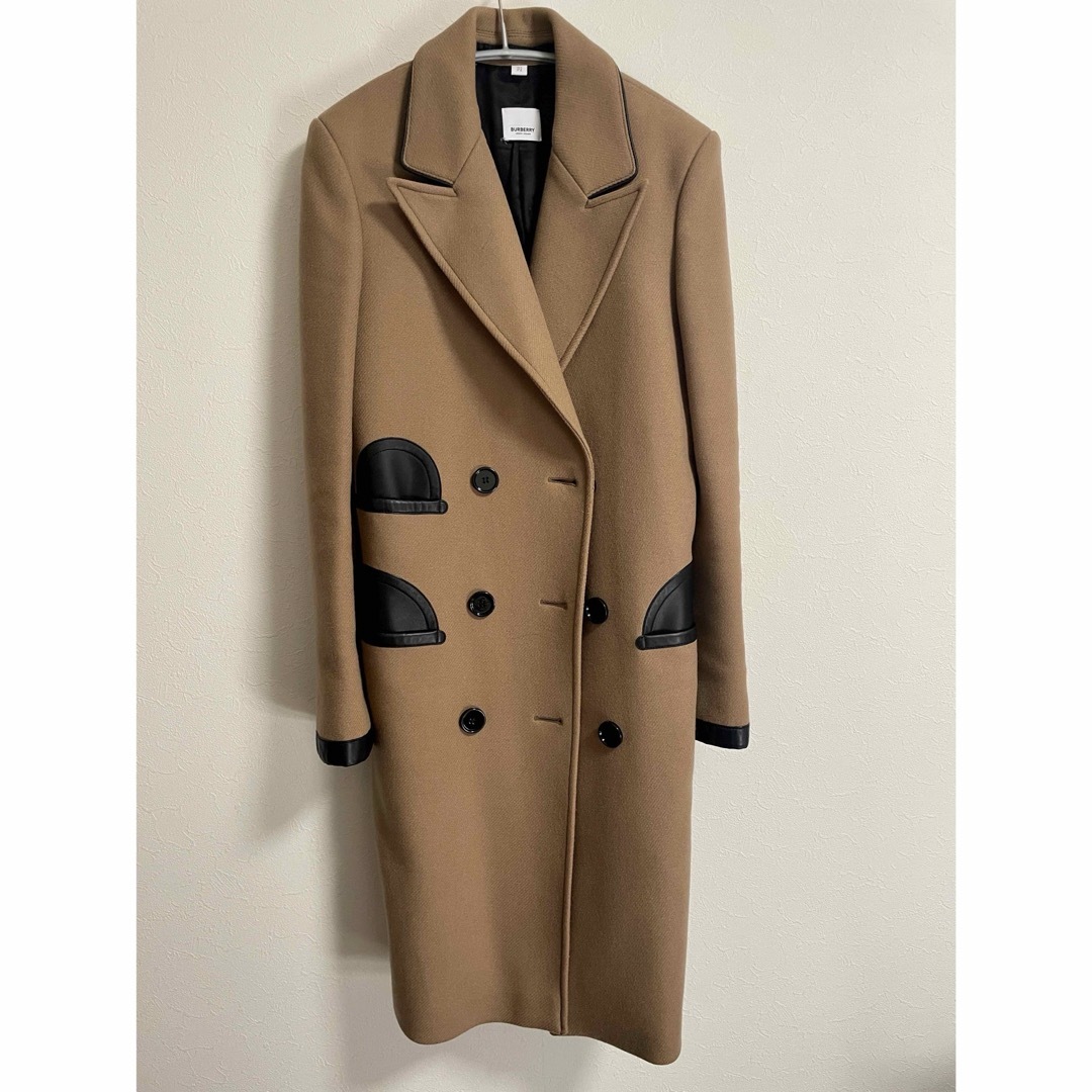 BURBERRY(バーバリー)のバーバリー　ラムスキンウールカシミヤブレンドコートUK6 IT38 US4 レディースのジャケット/アウター(ロングコート)の商品写真