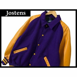 Jostens ジャスティンズ メルトンウール スタジャン 紫/キャメル L(スタジャン)