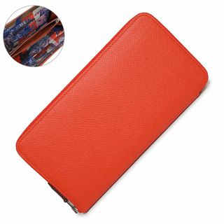 エルメス(Hermes)のエルメス アザップ ロング シルクイン Della Cavalleria Favolosa デッラ カヴァッレリア ファヴォローサ ラウンドファスナー ジップ 長財布 ヴォーエプソン レザー カプシーヌ オレンジ シルバー金具 Z刻印 箱付 HERMES（新品・未使用品）(財布)