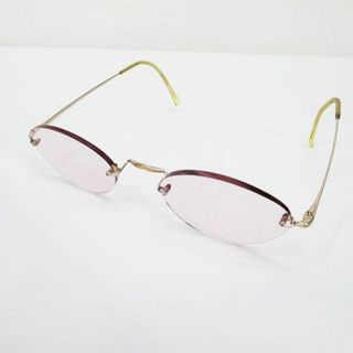 アザー(other)の白山眼鏡 ハクセンメガネ ツーポイント 度入り 老眼 レンズピンク ゴールド系 (その他)