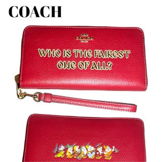 コーチ(COACH)の【希少★未使用品】COACH 長財布 ディズニーコラボ 7人の小人 白雪姫 赤(財布)