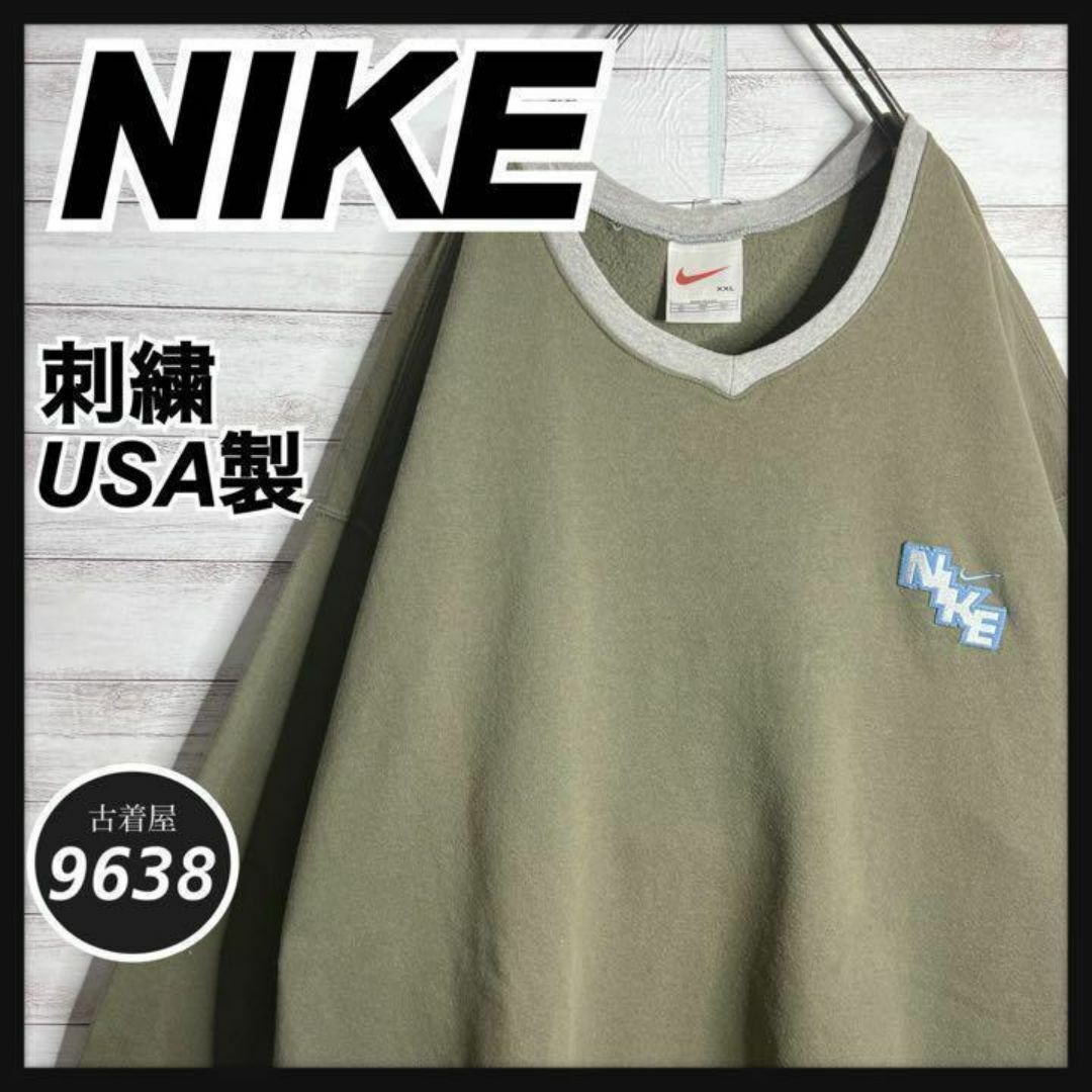 NIKE(ナイキ)の【USA製!!】ナイキ ✈︎刺繍ロゴ 白タグ ゆるだぼ 裏起毛 トレーナー メンズのトップス(スウェット)の商品写真