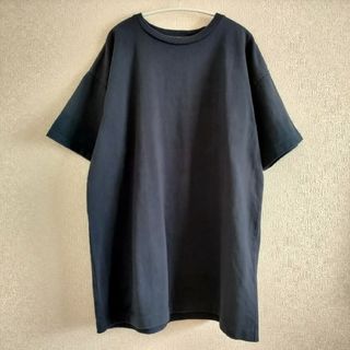 ニコアンド(niko and...)のniko and ... Tシャツ 半袖 紺 ネイビー 無地 チュニック丈(Tシャツ(半袖/袖なし))