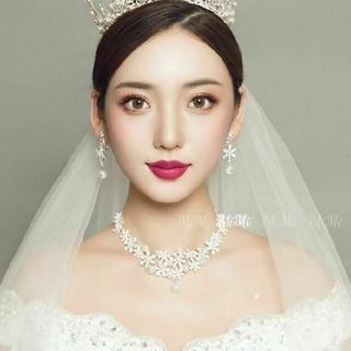 イヤリング＆ネックレス パール2点セットウェディングジュエリー結婚式真珠