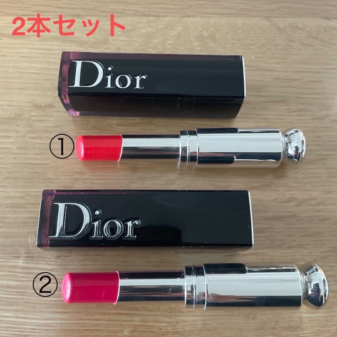 Dior(ディオール)のDIOR Addict ラッカースティック　2本セット　廃盤品　残量7割 コスメ/美容のベースメイク/化粧品(口紅)の商品写真