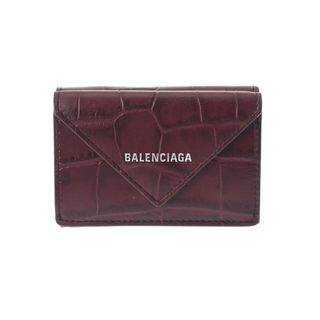 バレンシアガ(Balenciaga)のバレンシアガ  ペーパー ミニ ウォレット 三つ折り財布 ボルドー(財布)