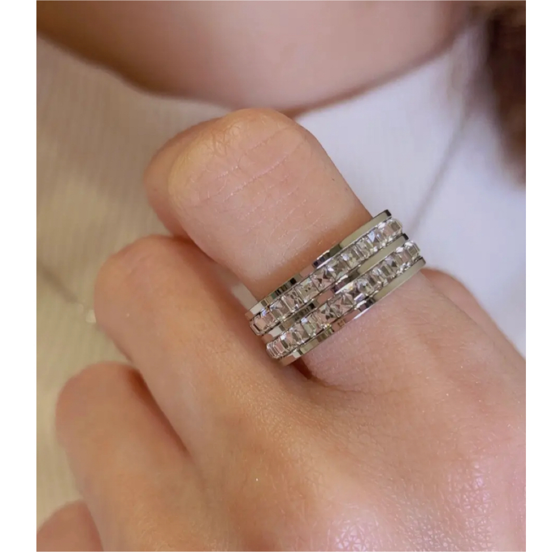 指輪　リング　ジルコニア　ステンレススチール レディースのアクセサリー(リング(指輪))の商品写真