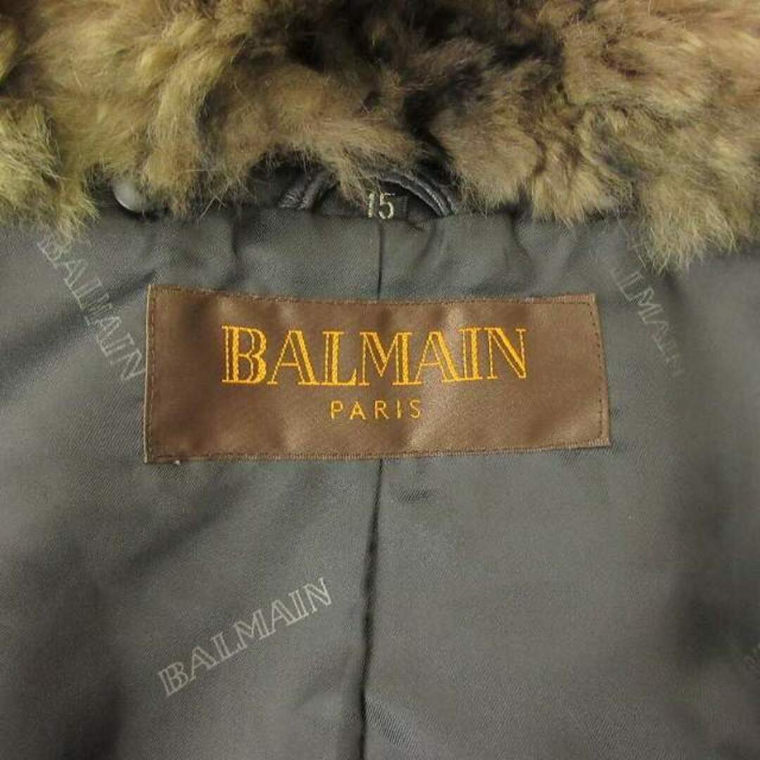 BALMAIN(バルマン)のバルマン 大きいサイズ レザーコート ジャケット ラビット フォックス 15 レディースのジャケット/アウター(毛皮/ファーコート)の商品写真