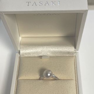 タサキ(TASAKI)の【現行美品】TASAKI 大玉アコヤパールリング　4号K18WG(リング(指輪))