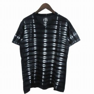 バル(BAL)のバル Tシャツ Vネック タイダイ 総柄 コットン 黒系 ブラック系 M(Tシャツ/カットソー(半袖/袖なし))