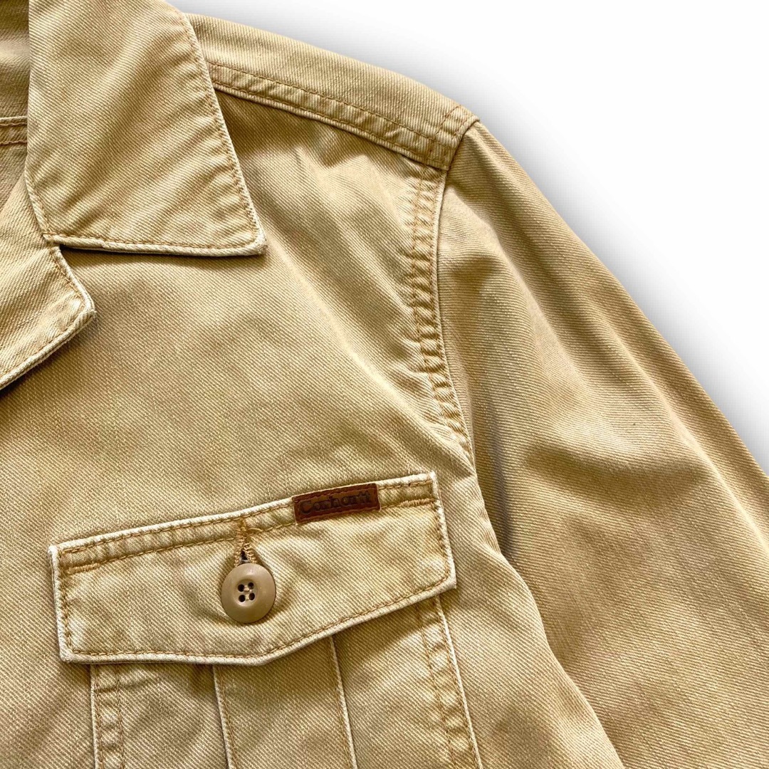 carhartt(カーハート)の【carhartt】90s カーハート ハンティングワークジャケット 革ロゴ メンズのジャケット/アウター(ブルゾン)の商品写真