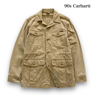 カーハート(carhartt)の【carhartt】90s カーハート ハンティングワークジャケット 革ロゴ(ブルゾン)