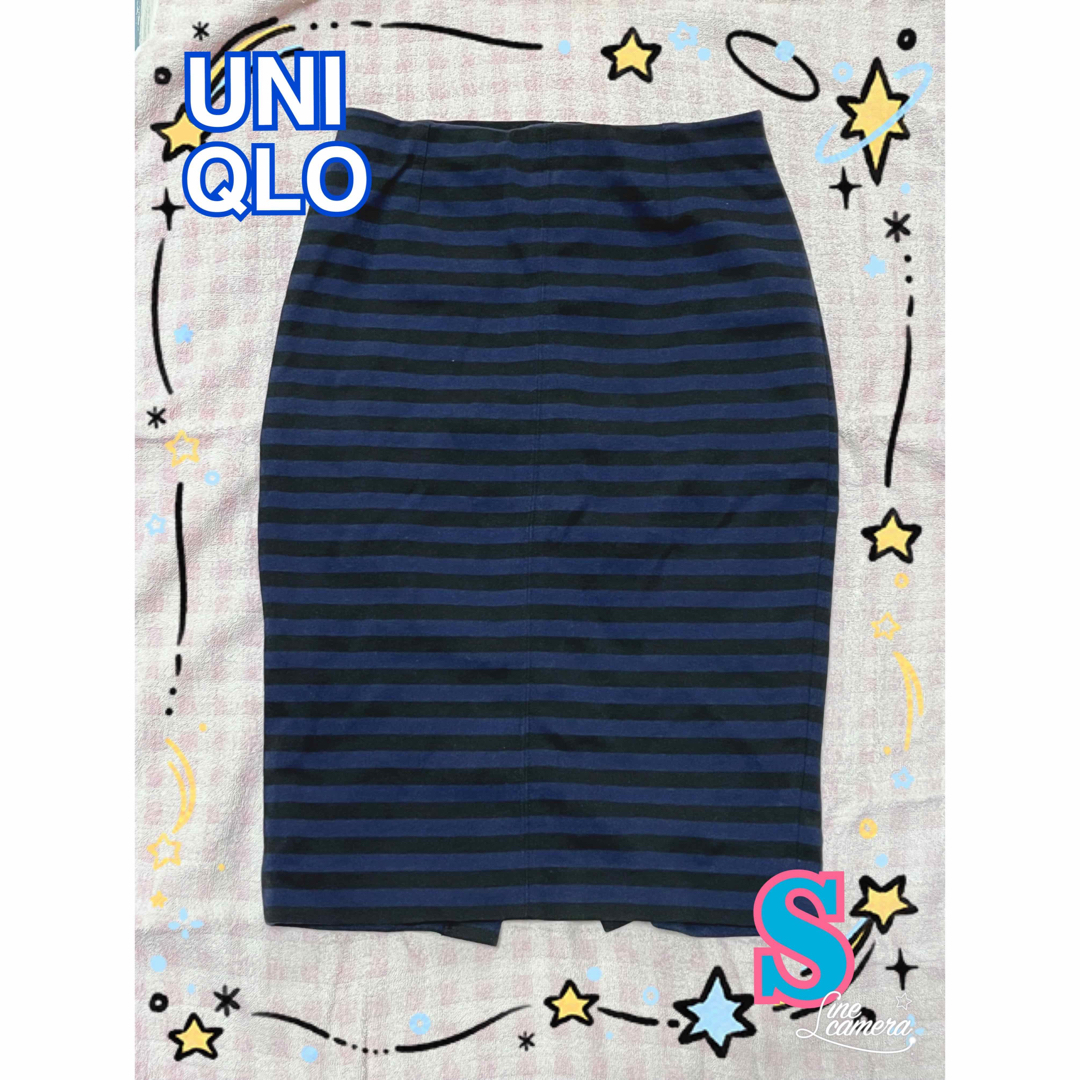 UNIQLO(ユニクロ)のユニクロ ボーダータイトスカート S レディースのスカート(ひざ丈スカート)の商品写真