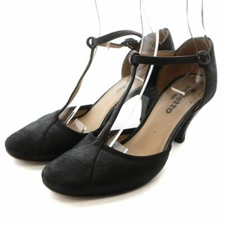 repetto - レペット Tストラップパンプス ラウンドトゥ スエード 37 23.3cm 黒