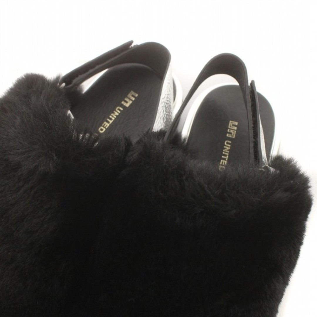 ユナイテッドヌード サンダル エコファー ストラップ 37 黒 シルバー色 レディースの靴/シューズ(サンダル)の商品写真