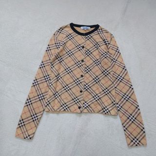 バーバリーブルーレーベル(BURBERRY BLUE LABEL)の希少　バーバリーブルーレーベル　カーディガン　ノバチェック　ボタン刻印　オールド(カーディガン)