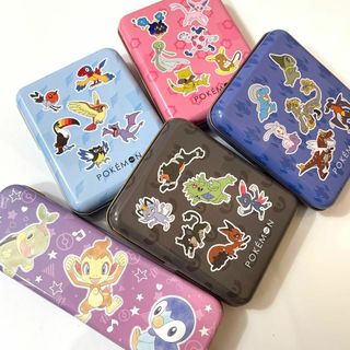 ポケモン ミニ缶 4種 + おまけ ペンケース缶 チョコレート 春ギフト(キャラクターグッズ)