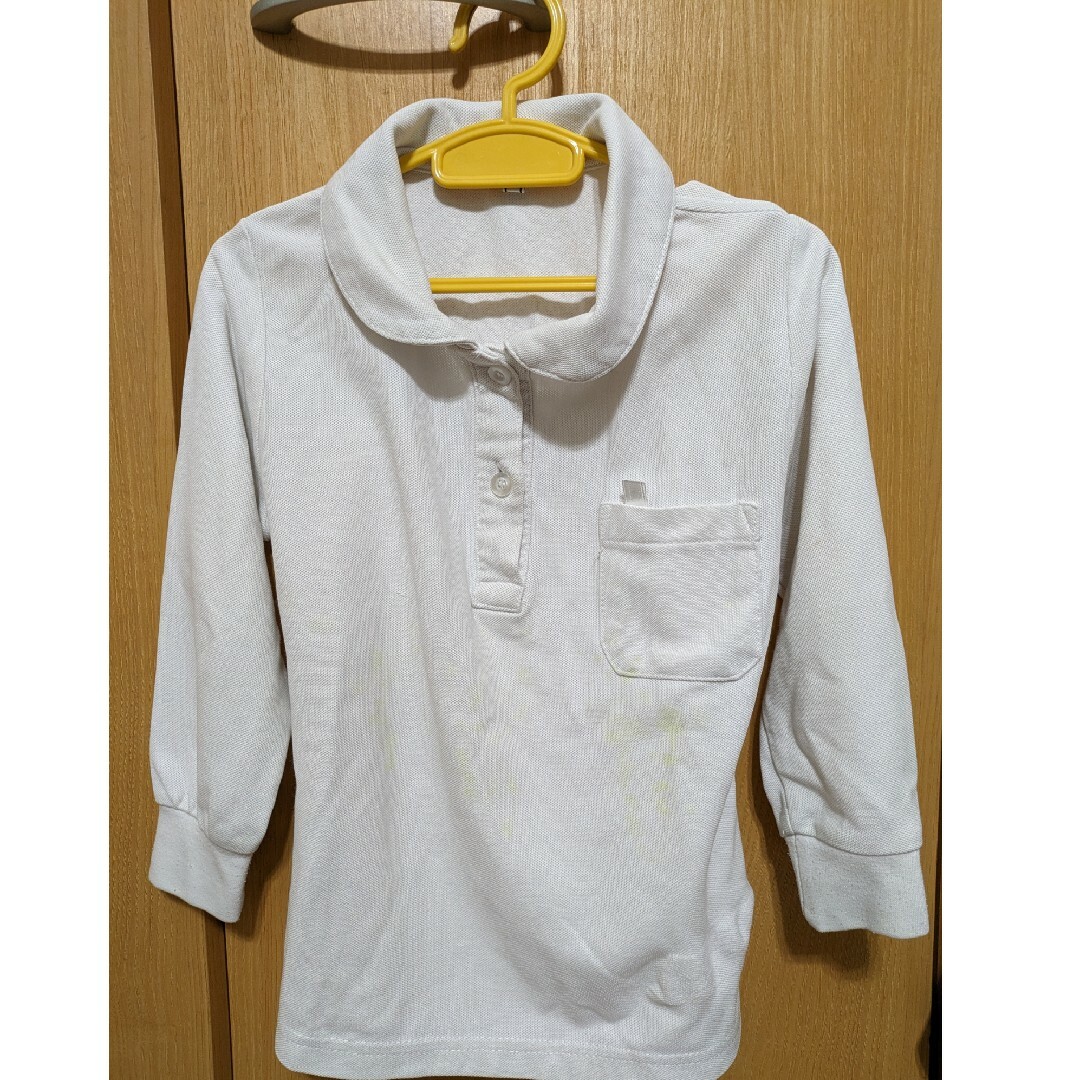 ポロシャツ　白　110 キッズ/ベビー/マタニティのキッズ服女の子用(90cm~)(Tシャツ/カットソー)の商品写真