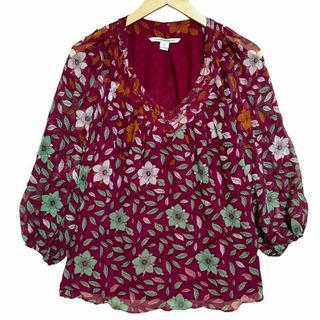 ダイアンフォンファステンバーグ(DIANE von FURSTENBERG)のDiane von Furstenberg シルク 花柄 トップス シャツ M(シャツ/ブラウス(長袖/七分))