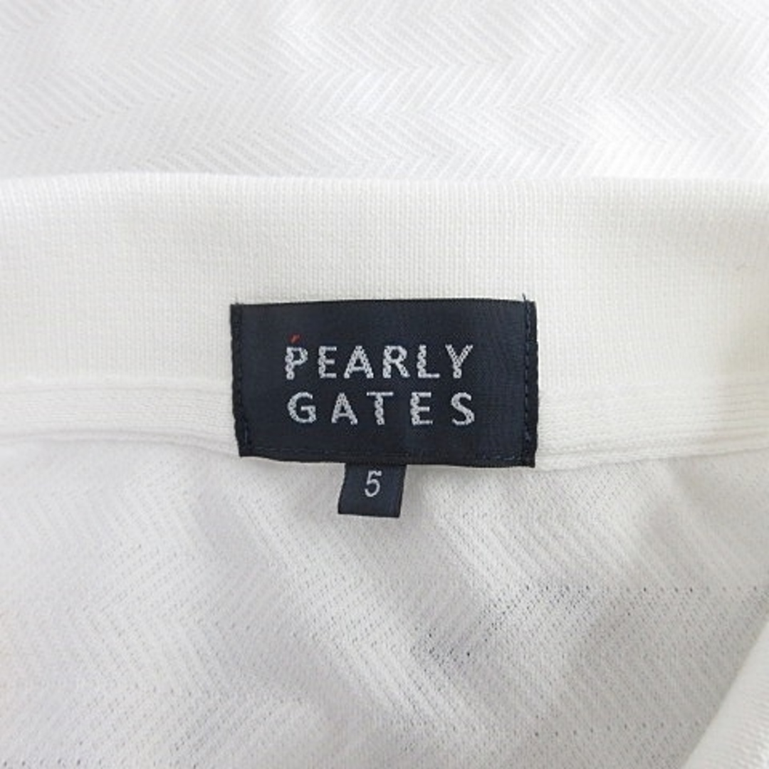 PEARLY GATES(パーリーゲイツ)のパーリーゲイツ PEARLY GATES ゴルフ ポロシャツ ホワイト 白 5 スポーツ/アウトドアのゴルフ(ウエア)の商品写真