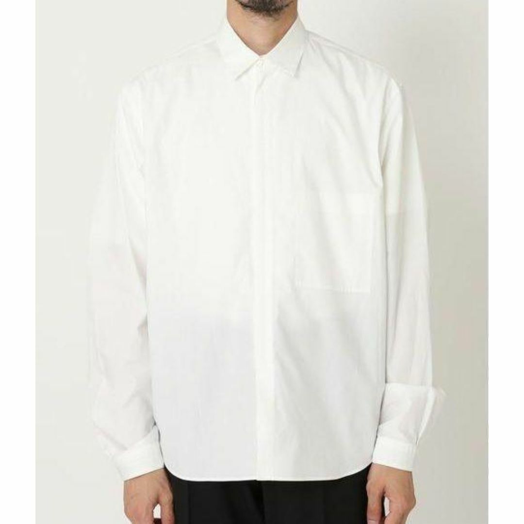 EDIFICE(エディフィス)のソリッドジップアップシャツ S【 WHITE 】EDIFICE メンズのトップス(シャツ)の商品写真
