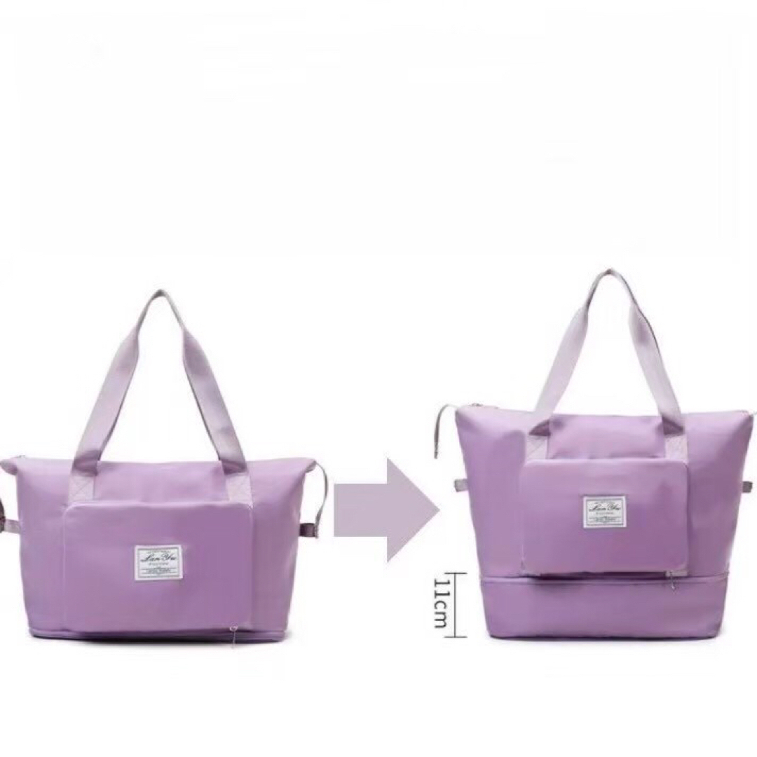 ボストンバッグ 旅行 遠征 修学旅行 大容量 キャリーオンバッグ 紫 パープル レディースのバッグ(ボストンバッグ)の商品写真