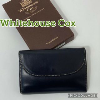 WHITEHOUSE COX - ◆美品【WhitehouseCox】三つ折り財布、S7660、紺色、ネイビー