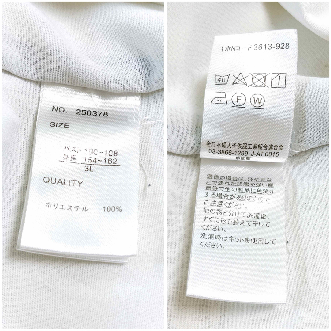 JINTY  バイカラー  モノトーン  キレイめ  カジュアル  シャツ 3L レディースのトップス(シャツ/ブラウス(半袖/袖なし))の商品写真