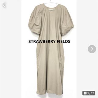 ストロベリーフィールズ(STRAWBERRY-FIELDS)の美品★STRAWBERRY-FIELDSランタンスリーブオーバーサイズワンピース(ロングワンピース/マキシワンピース)