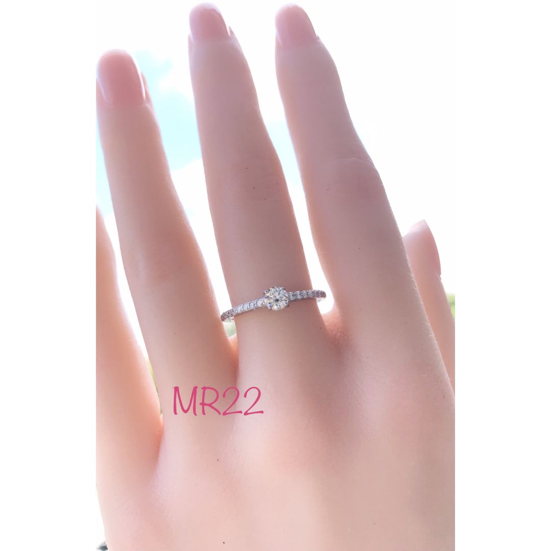 MR22／ 9.5号 0.3ct 4㎜ モアサナイト リング ♡ シルバー925 レディースのアクセサリー(リング(指輪))の商品写真