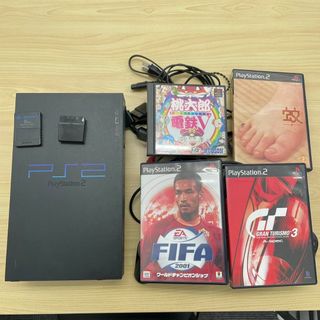 ソニー(SONY)のPS2　プレステ2　一式　セット　遊べる　桃鉄V　蚊　グランツーリスモ　FIFA(家庭用ゲーム機本体)