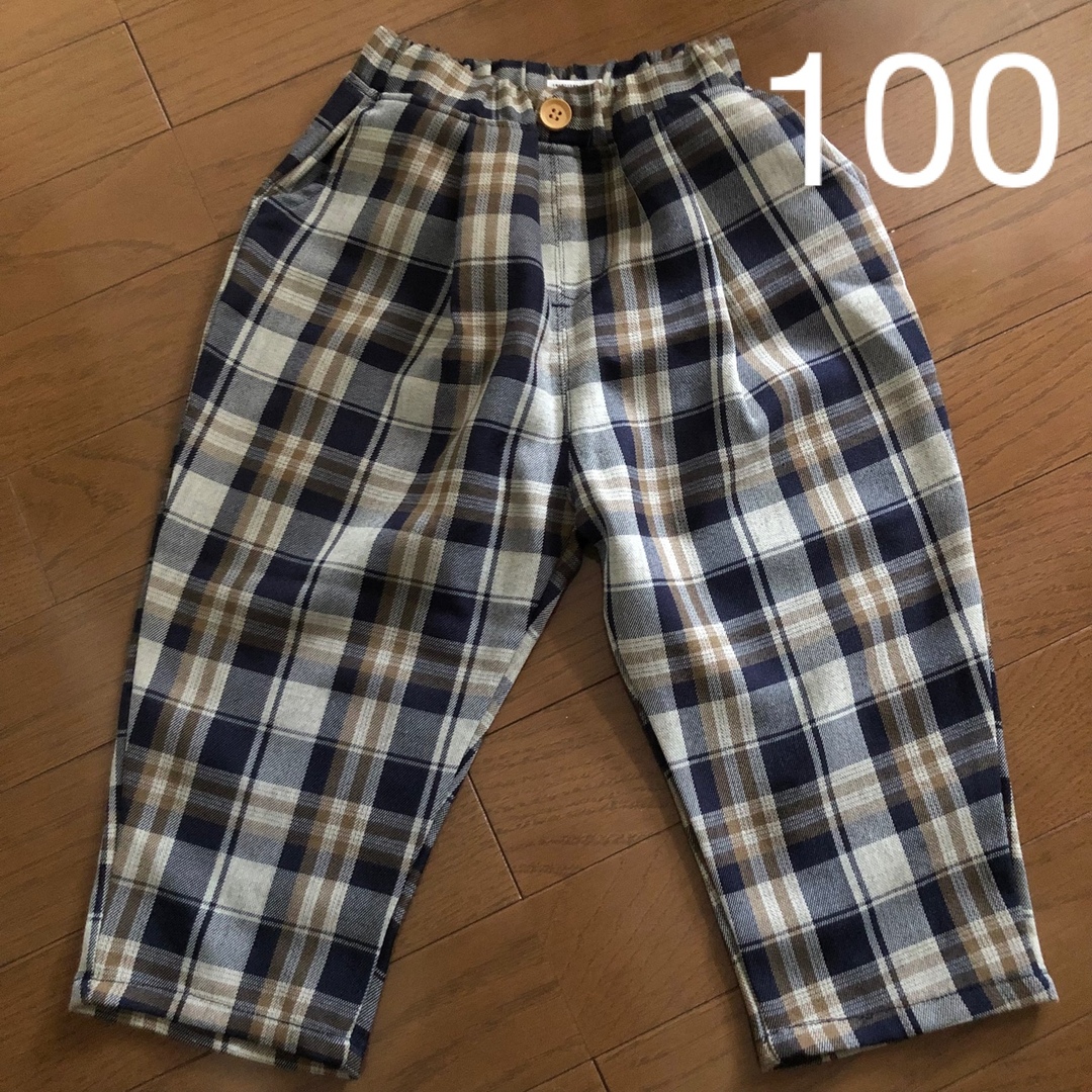 チェック　ボトムス　100 キッズ/ベビー/マタニティのキッズ服男の子用(90cm~)(パンツ/スパッツ)の商品写真