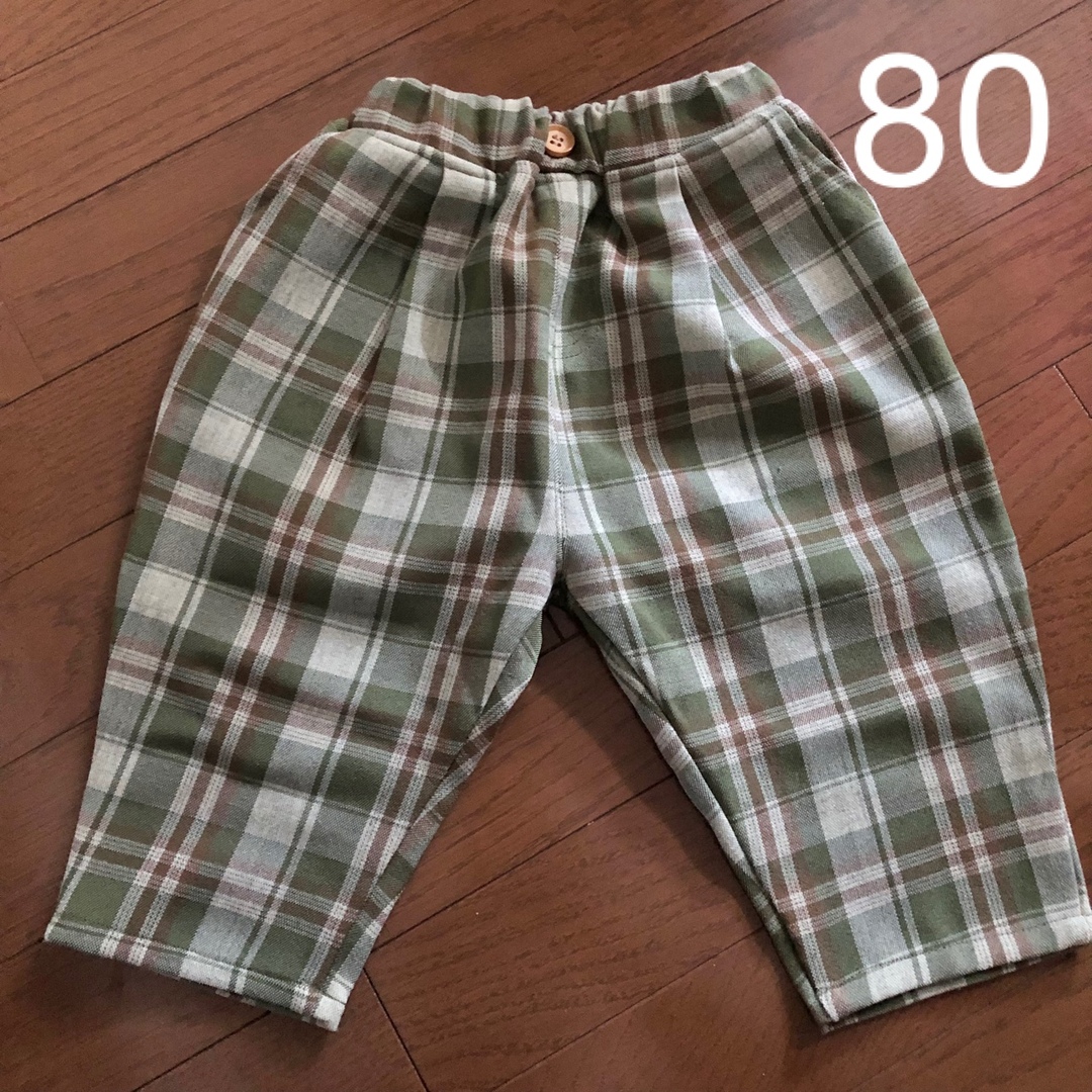 チェック　ボトムス　80 キッズ/ベビー/マタニティのベビー服(~85cm)(パンツ)の商品写真