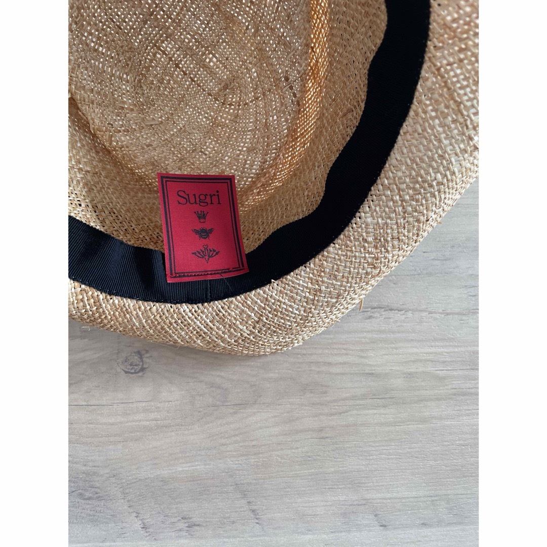 sugri バオソフト ハット シルクリボン スグリ　麦わら　帽子 レディースの帽子(麦わら帽子/ストローハット)の商品写真
