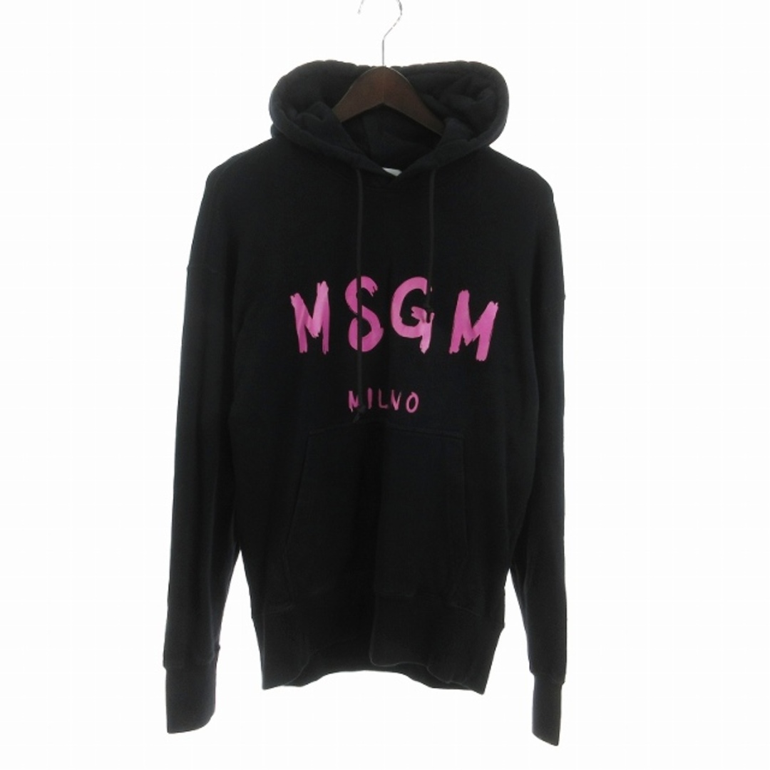 MSGM(エムエスジイエム)のエムエスジーエム ロゴ パーカー スウェット プルオーバー コットン 黒 XS メンズのトップス(パーカー)の商品写真