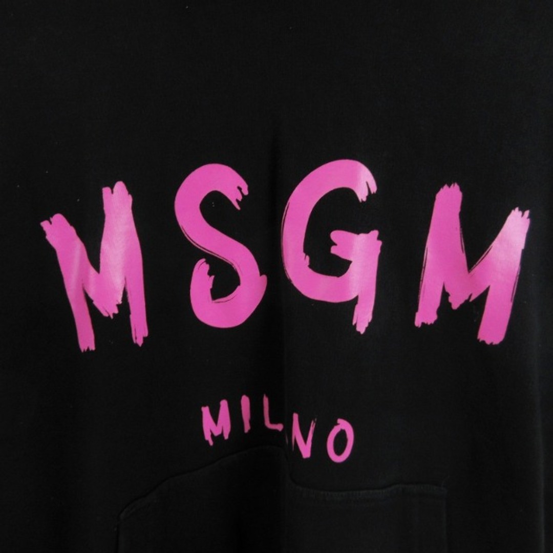 MSGM(エムエスジイエム)のエムエスジーエム ロゴ パーカー スウェット プルオーバー コットン 黒 XS メンズのトップス(パーカー)の商品写真