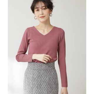 エヌナチュラルビューティーベーシック(N.Natural beauty basic)の【新品】総針Ｖネックニット　 長袖　 トップス　サマーニット(カットソー(長袖/七分))